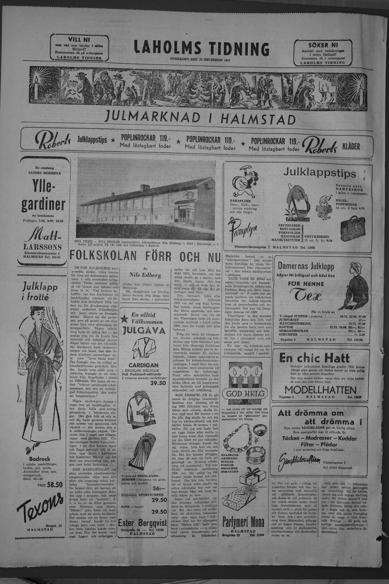 Laholms Tidning Onsdag 18 december 1957, sida 8