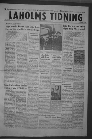 Förstasidan, Fredag 18 januari 1957