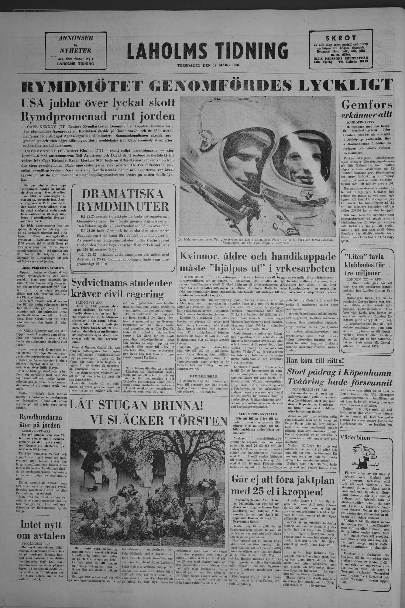 Laholms Tidning Torsdag 17 mars 1966, sida 8