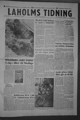 Förstasidan, Lördag 18 maj 1957
