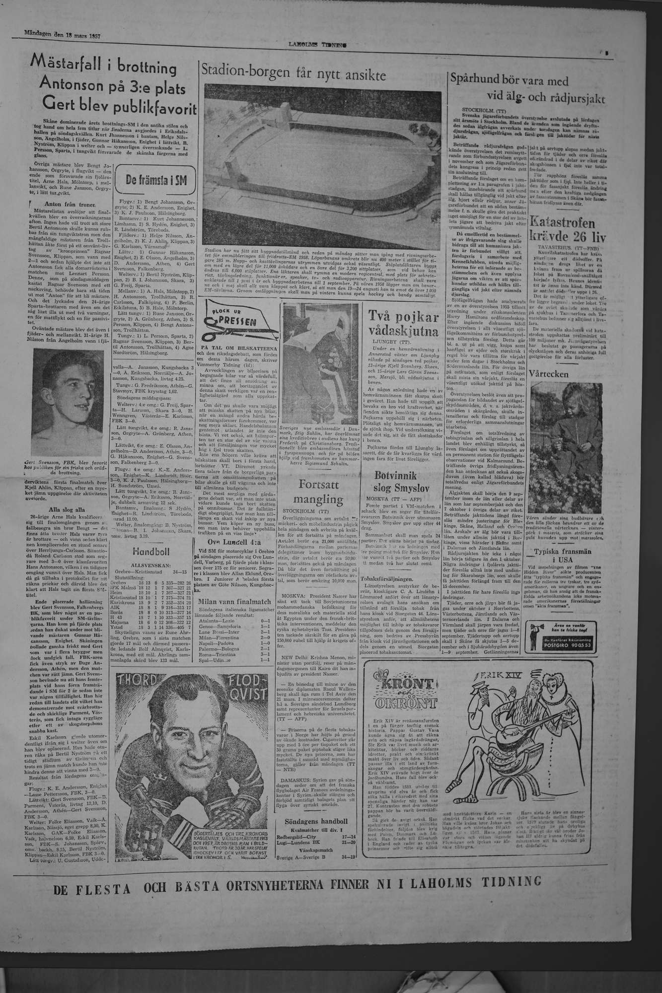 Laholms Tidning Måndag 18 mars 1957, sida 5