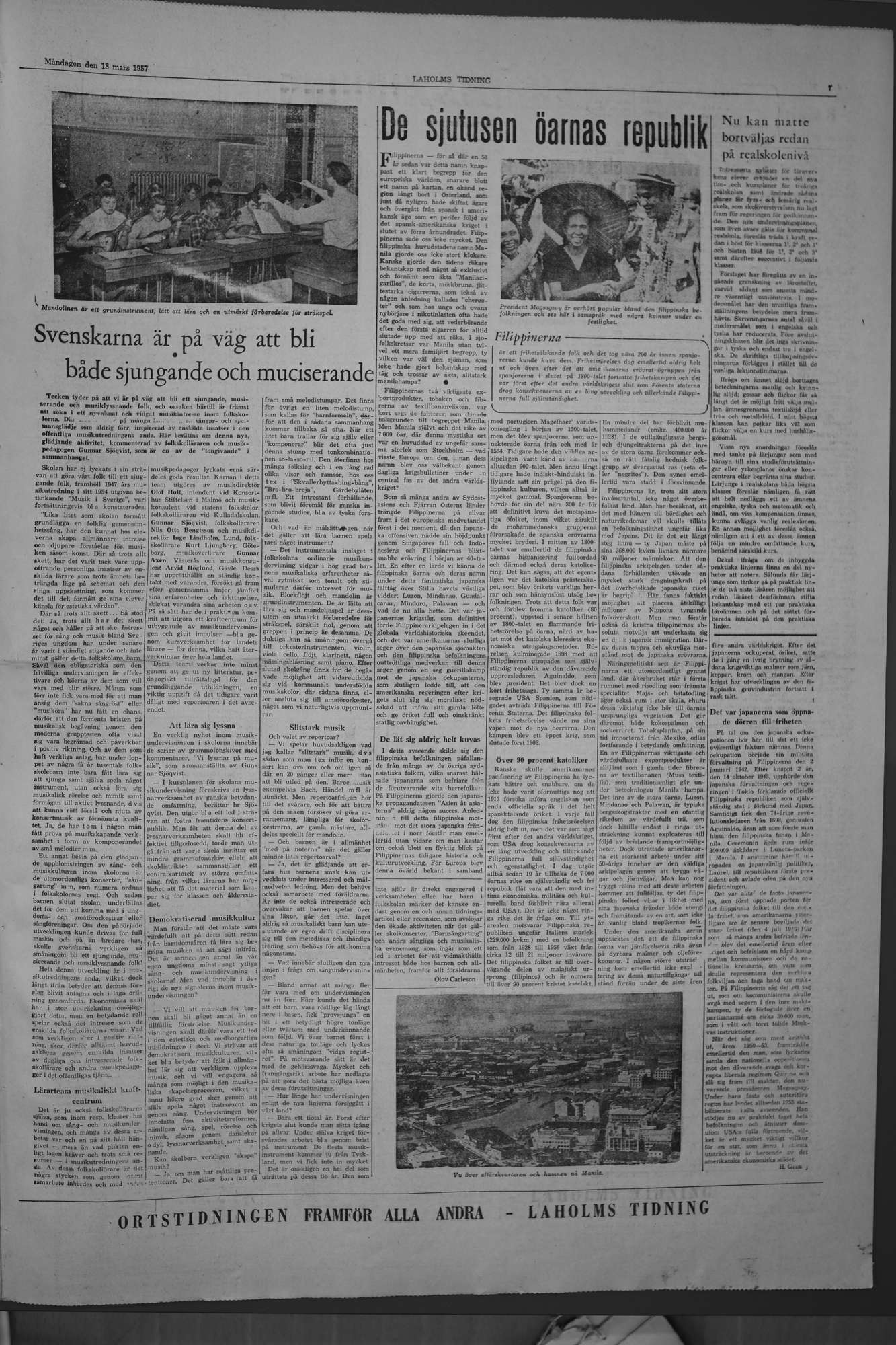 Laholms Tidning Måndag 18 mars 1957, sida 7