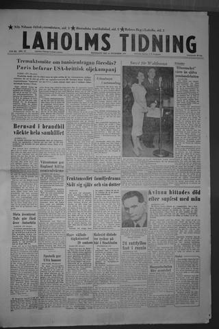 Förstasidan, Måndag 18 november 1957