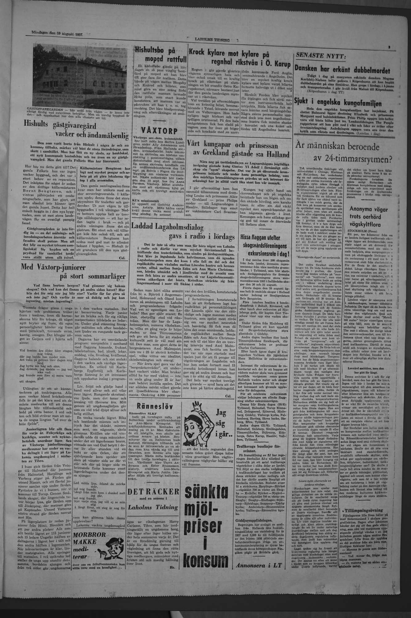 Laholms Tidning Måndag 19 augusti 1957, sida 3