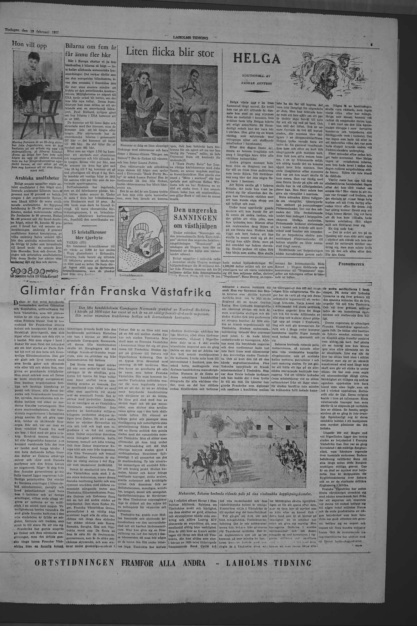 Laholms Tidning Tisdag 19 februari 1957, sida 5
