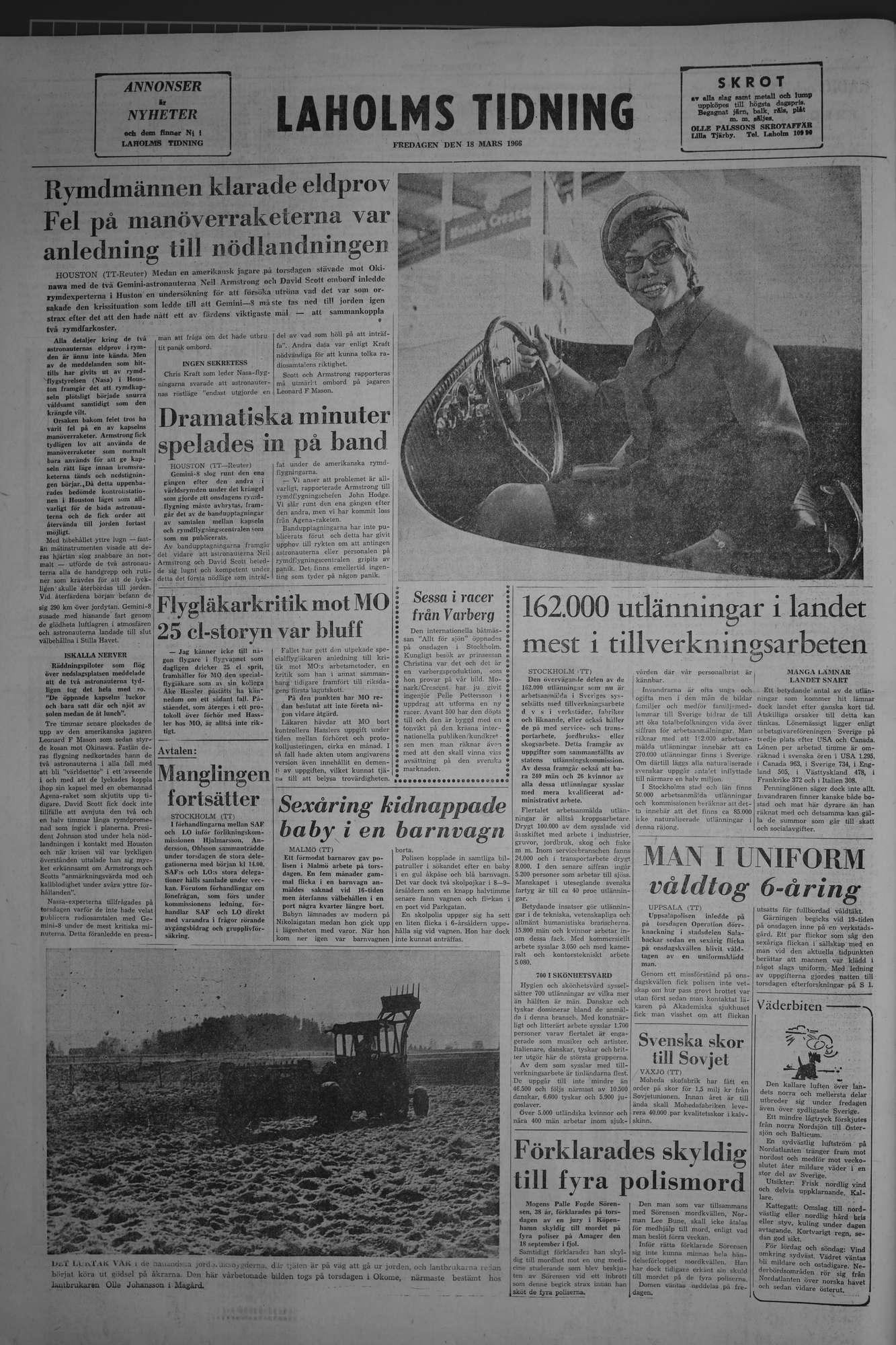 Laholms Tidning Fredag 18 mars 1966, sida 8