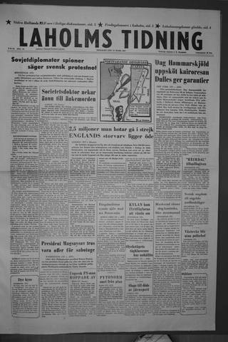 Förstasidan, Tisdag 19 mars 1957