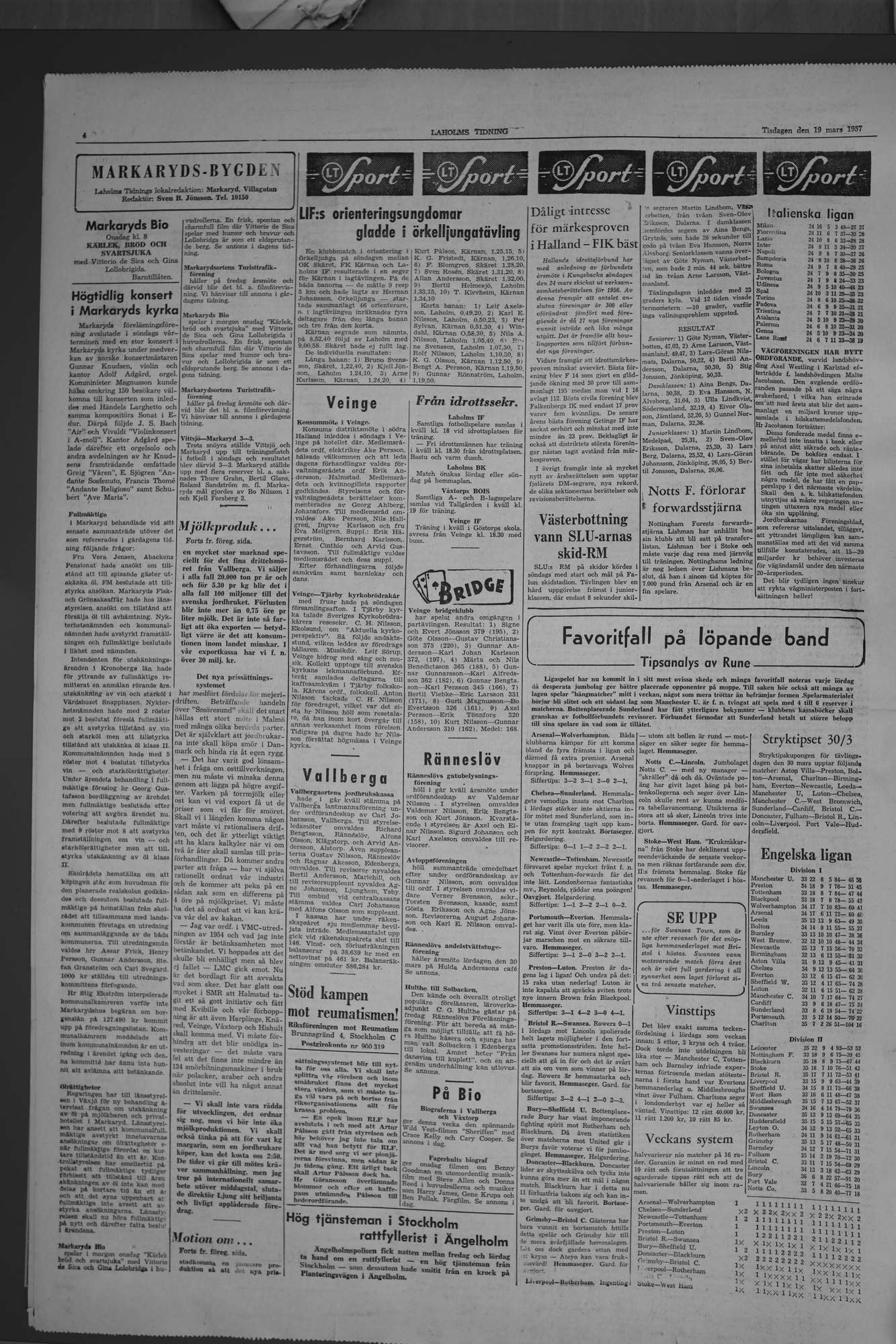 Laholms Tidning Tisdag 19 mars 1957, sida 4