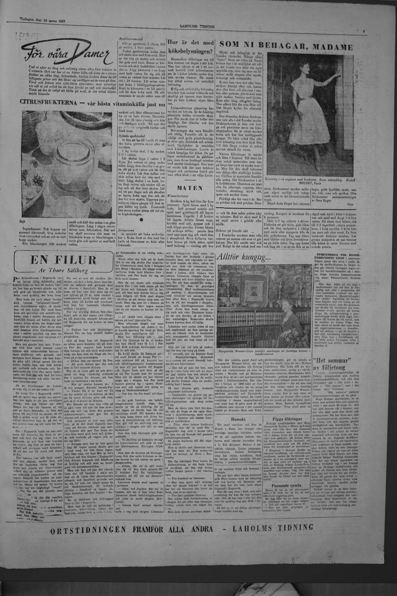 Laholms Tidning Tisdag 19 mars 1957, sida 7