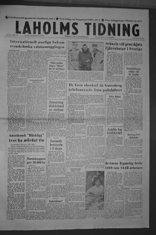 Förstasidan, Tisdag 19 november 1957