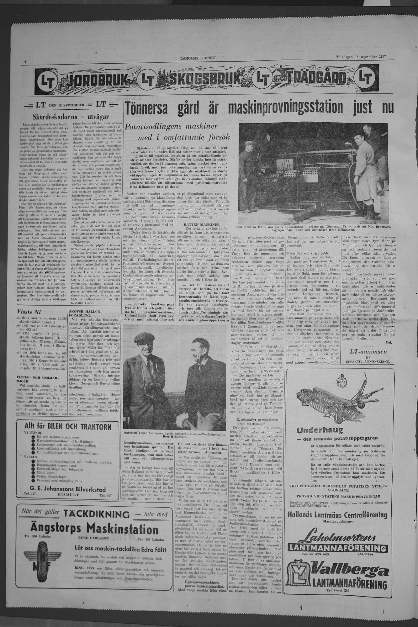 Laholms Tidning Torsdag 19 september 1957, sida 4