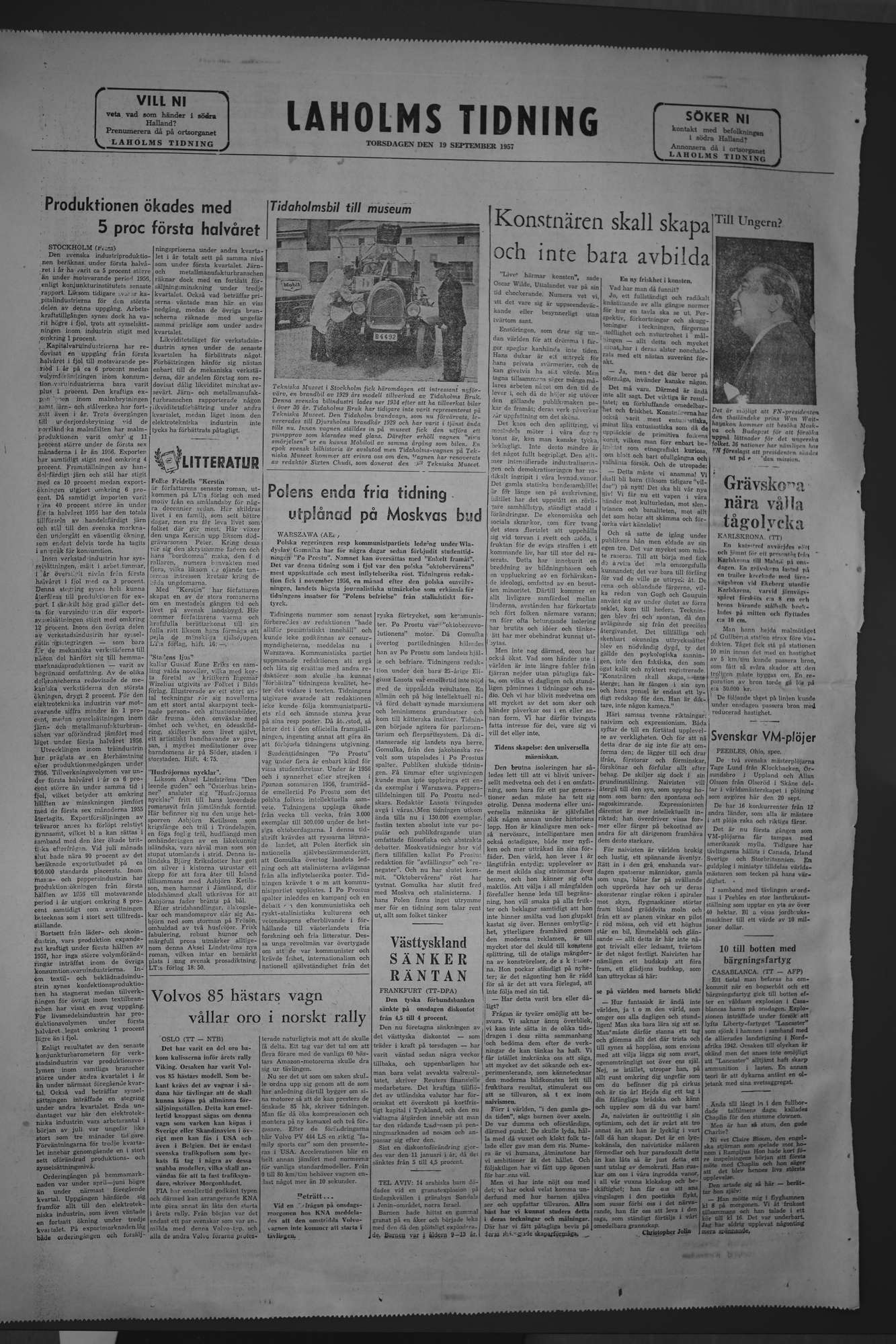 Laholms Tidning Torsdag 19 september 1957, sida 8