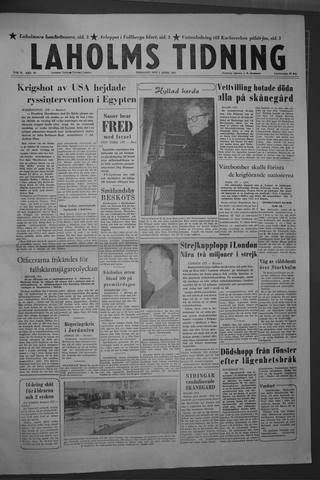 Förstasidan, Tisdag 2 april 1957