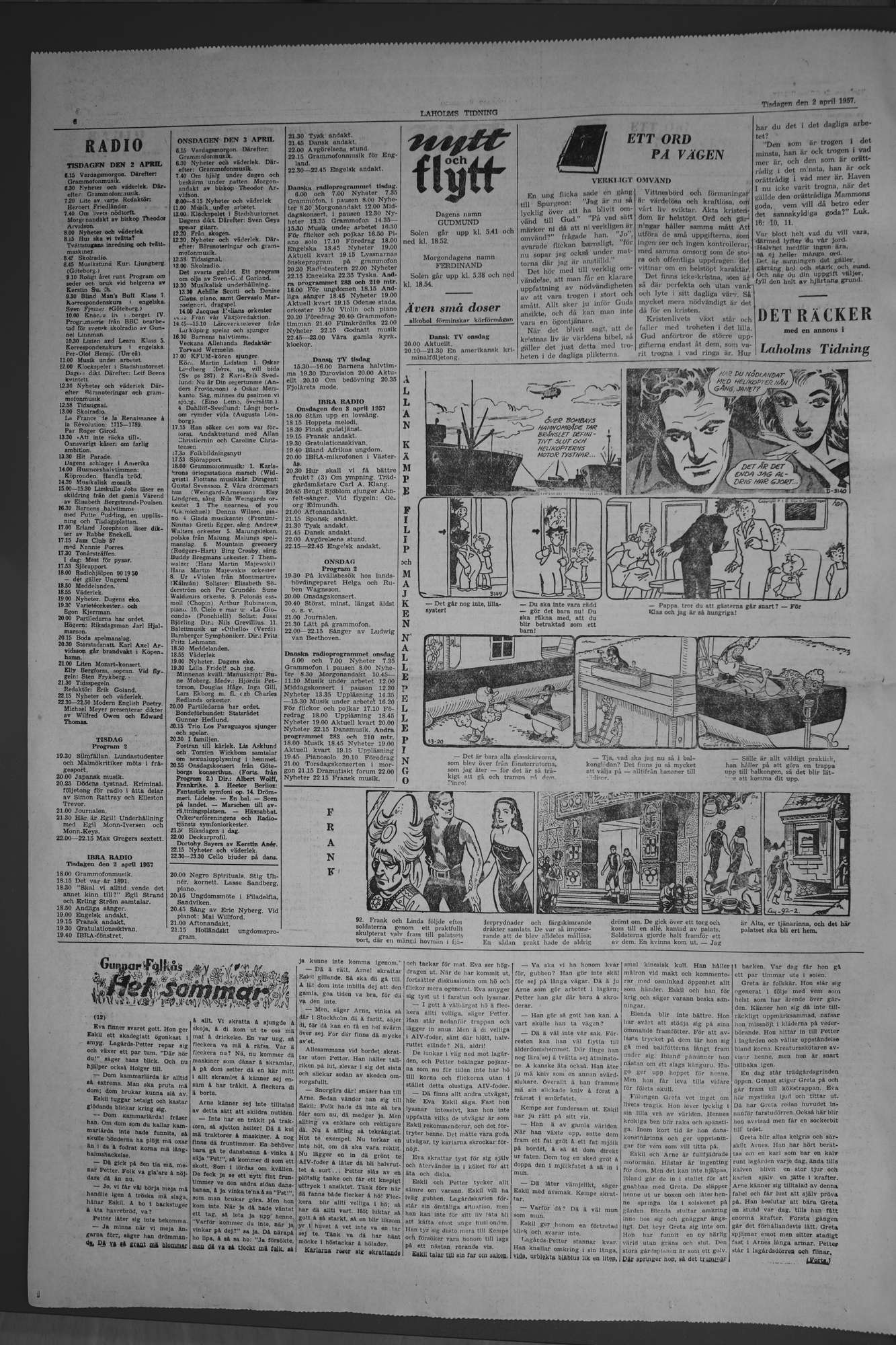 Laholms Tidning Tisdag 2 april 1957, sida 6