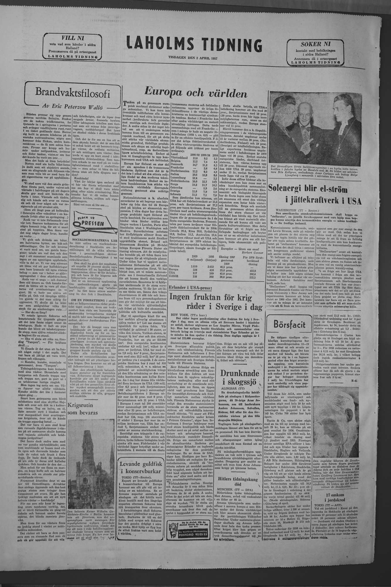 Laholms Tidning Tisdag 2 april 1957, sida 8