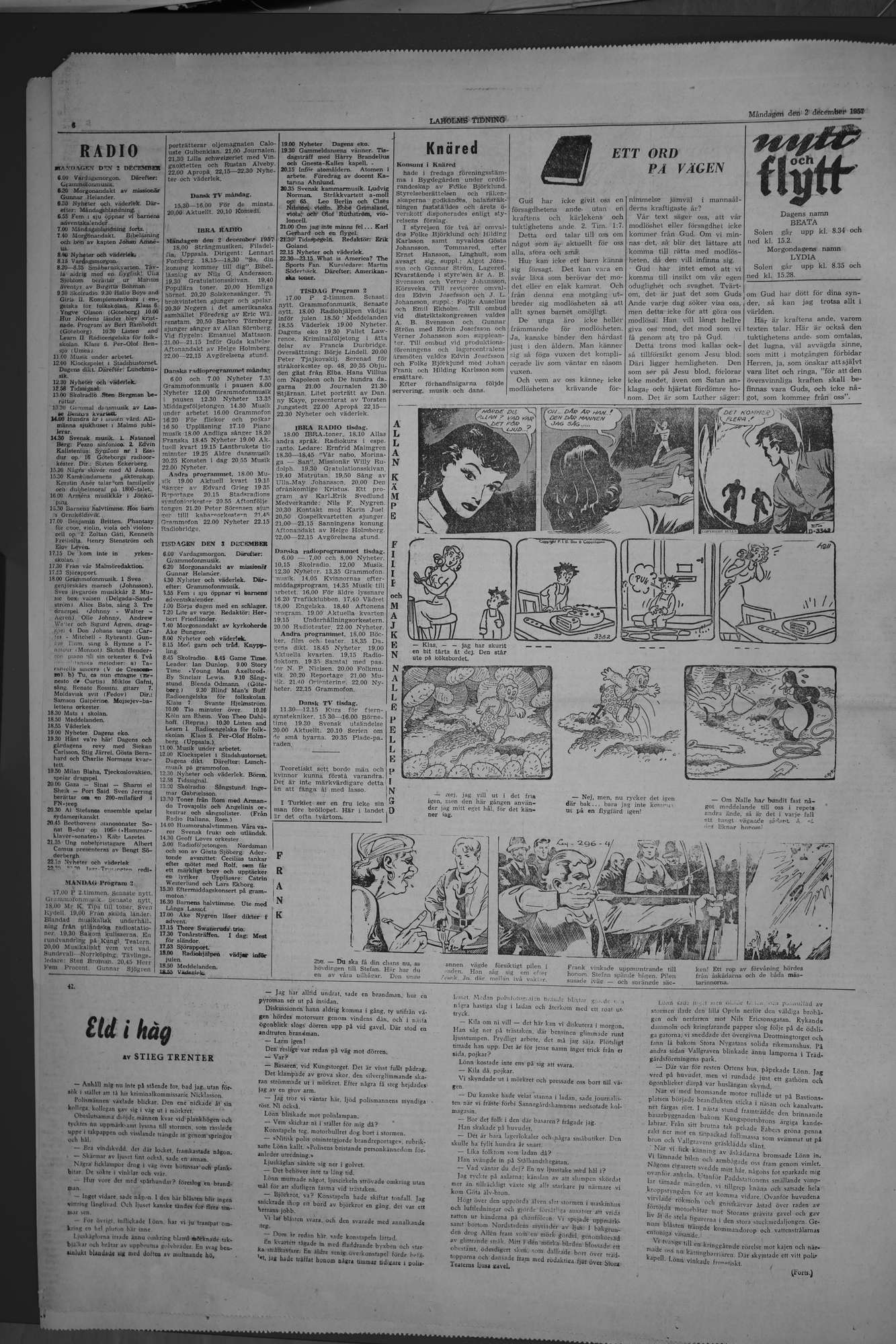 Laholms Tidning Måndag 2 december 1957, sida 6
