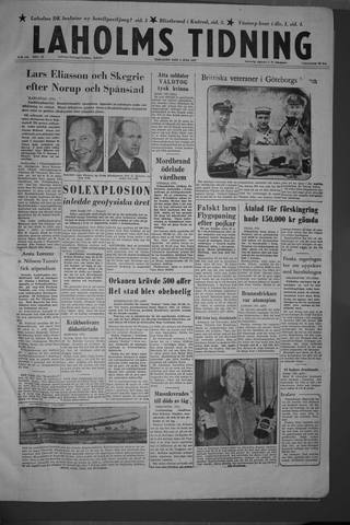 Förstasidan, Tisdag 2 juli 1957