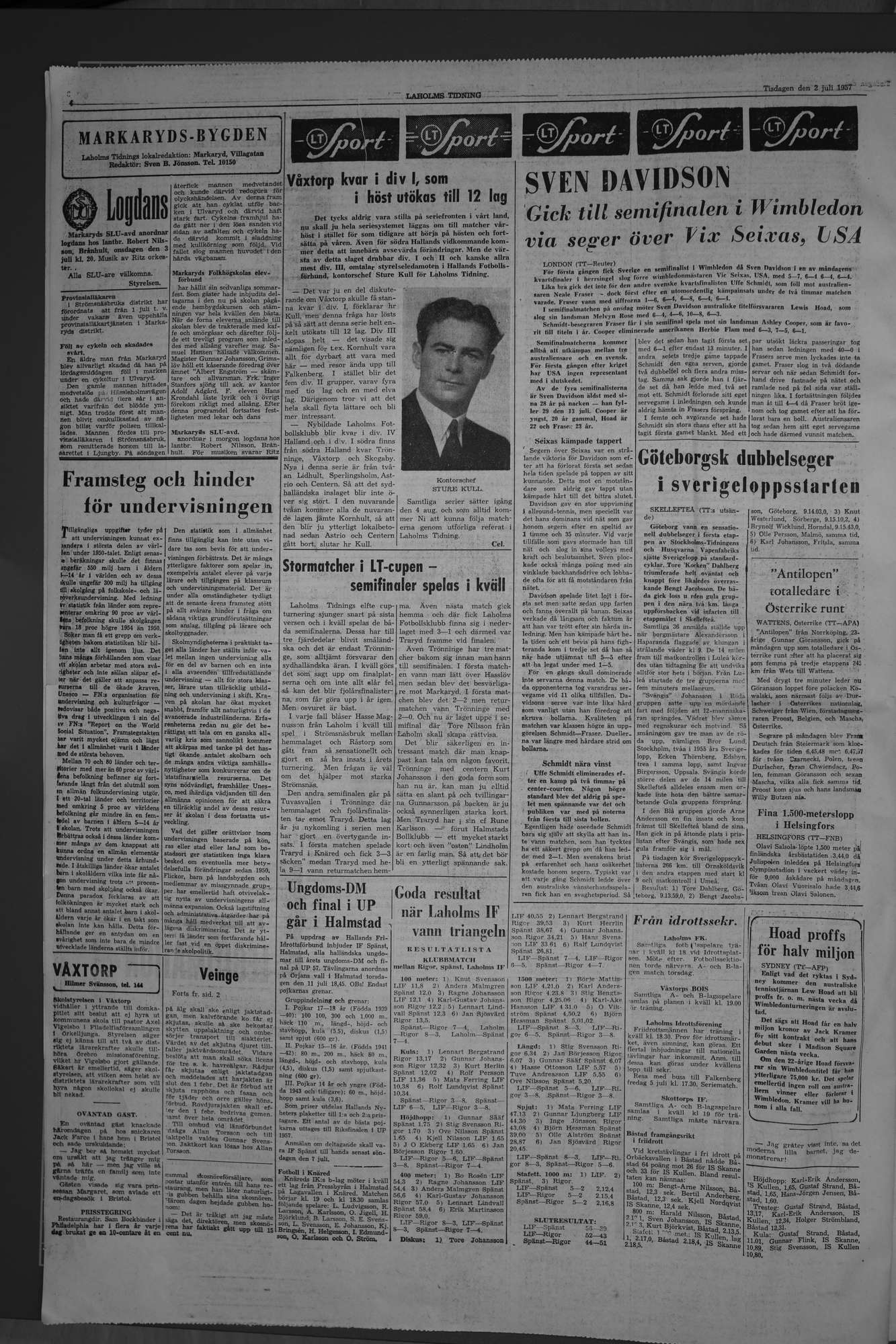 Laholms Tidning Tisdag 2 juli 1957, sida 4