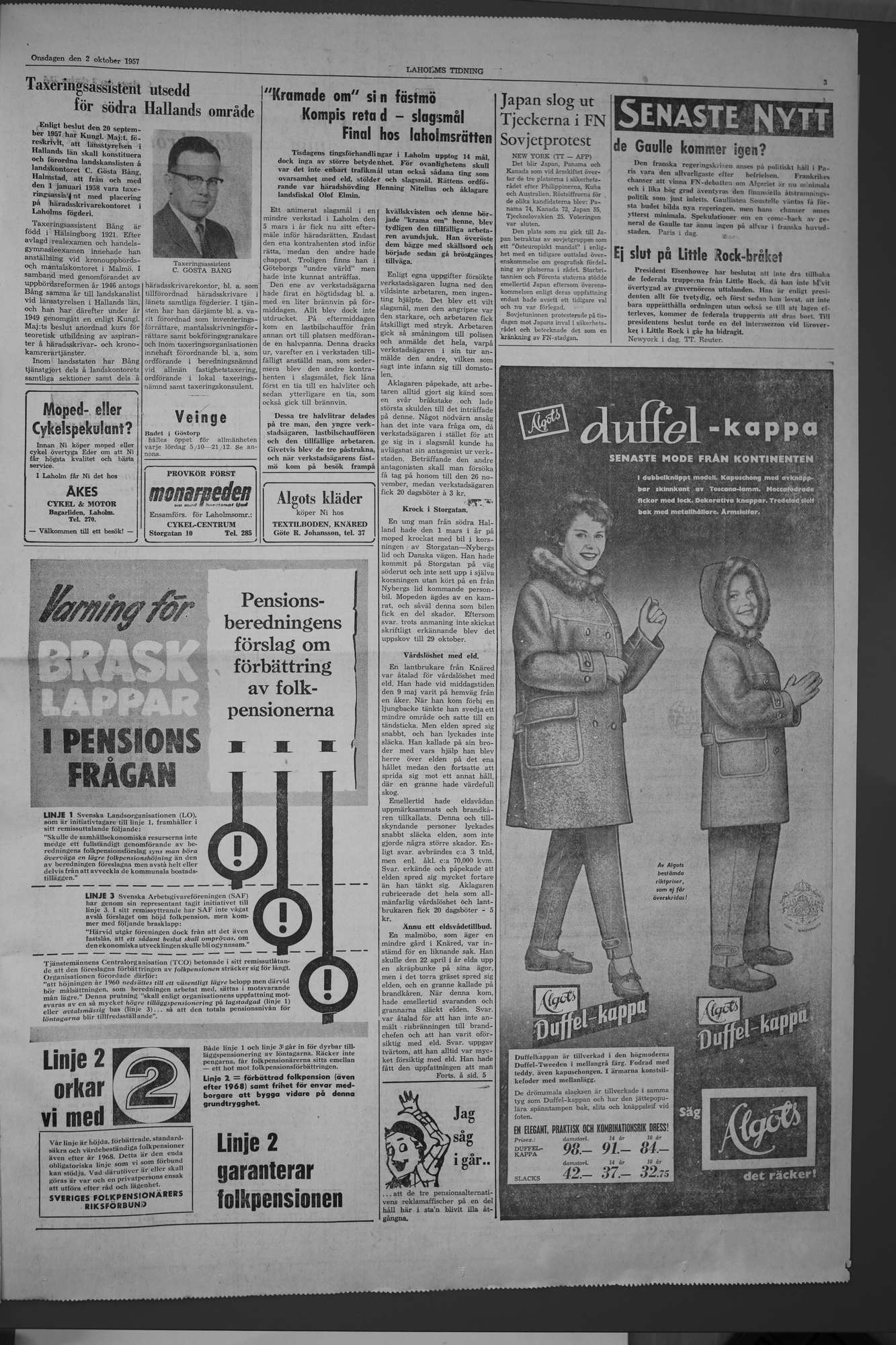 Laholms Tidning Onsdag 2 oktober 1957, sida 3