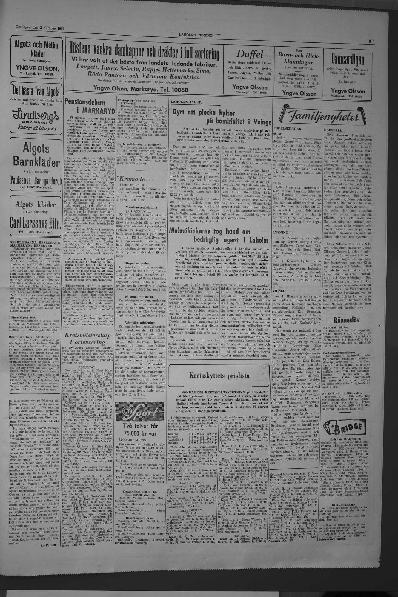 Laholms Tidning Onsdag 2 oktober 1957, sida 5