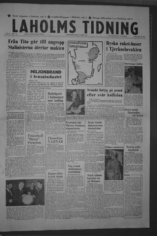 Förstasidan, Lördag 20 april 1957