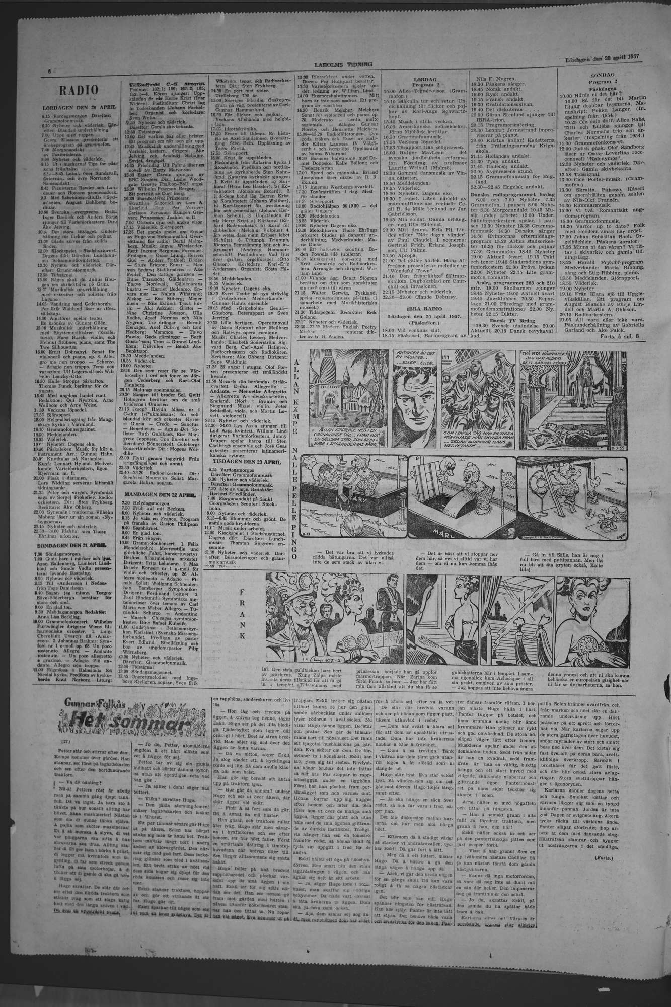 Laholms Tidning Lördag 20 april 1957, sida 6