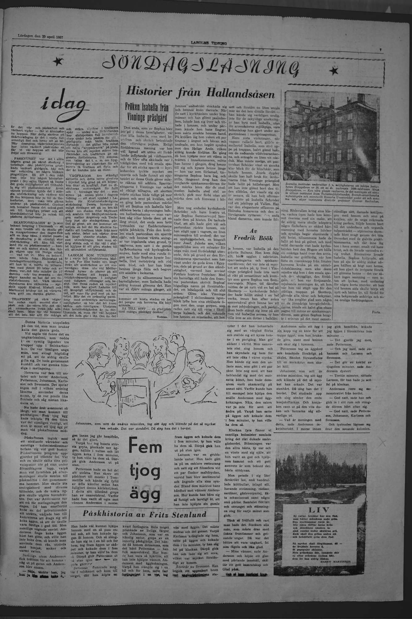 Laholms Tidning Lördag 20 april 1957, sida 7