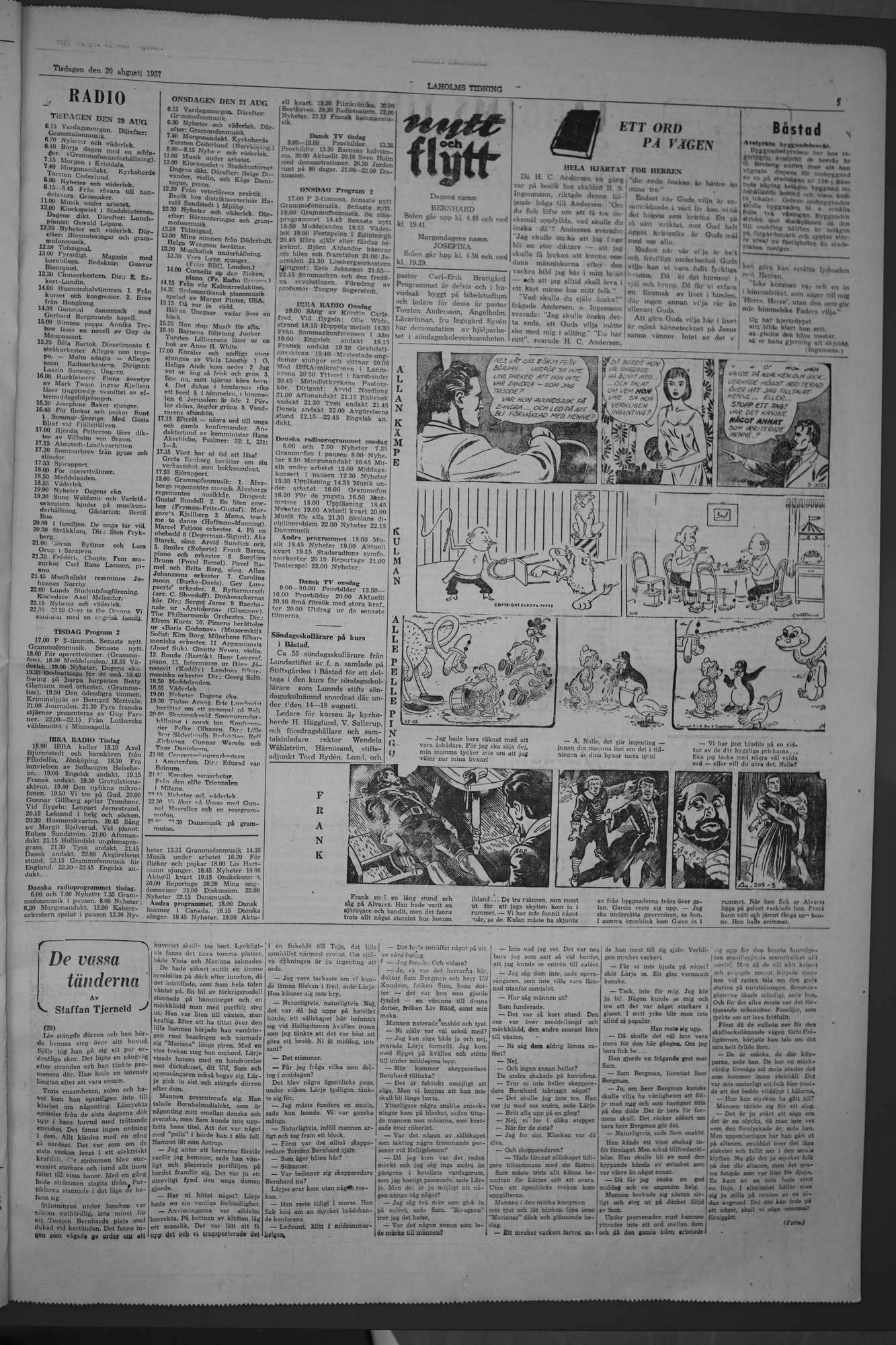 Laholms Tidning Tisdag 20 augusti 1957, sida 5