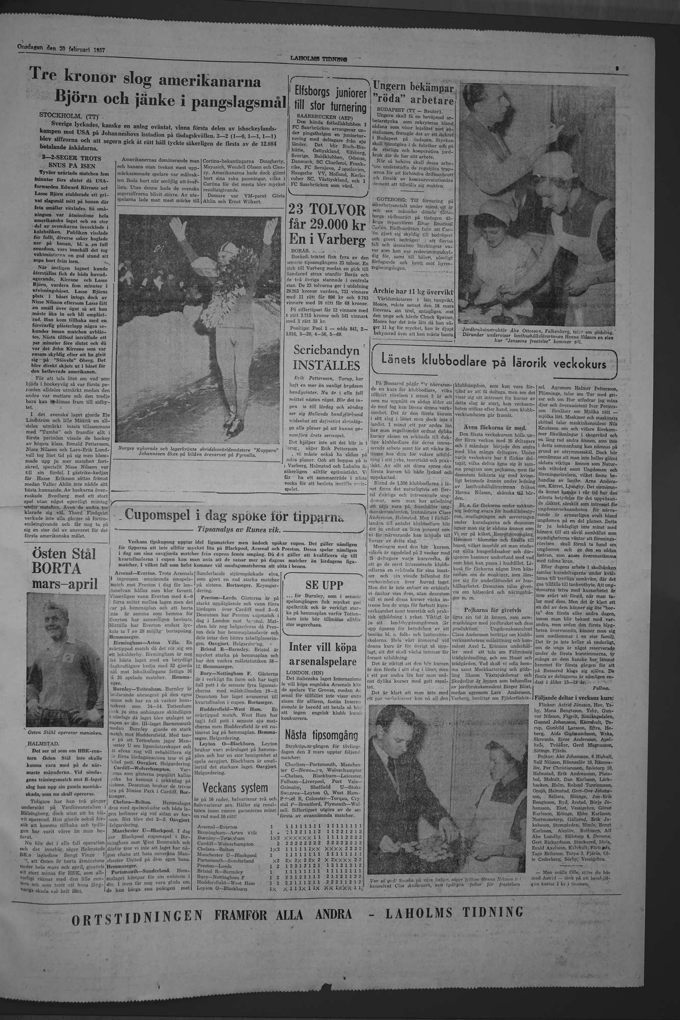Laholms Tidning Onsdag 20 februari 1957, sida 5