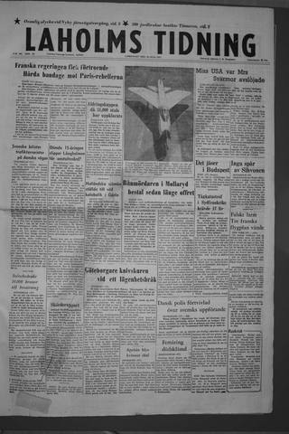 Förstasidan, Lördag 20 juli 1957