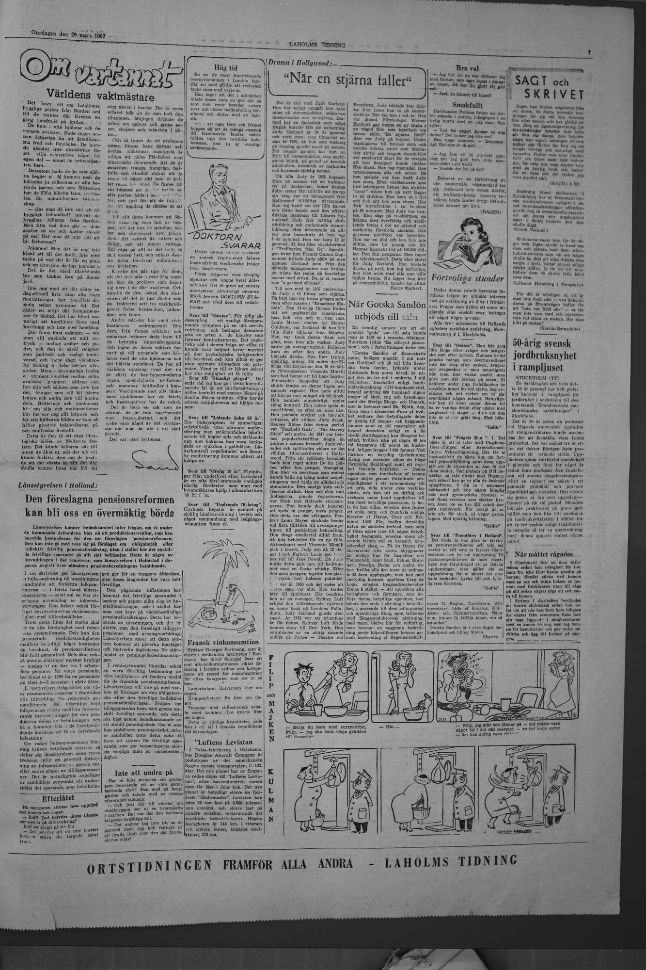 Laholms Tidning Onsdag 20 mars 1957, sida 7