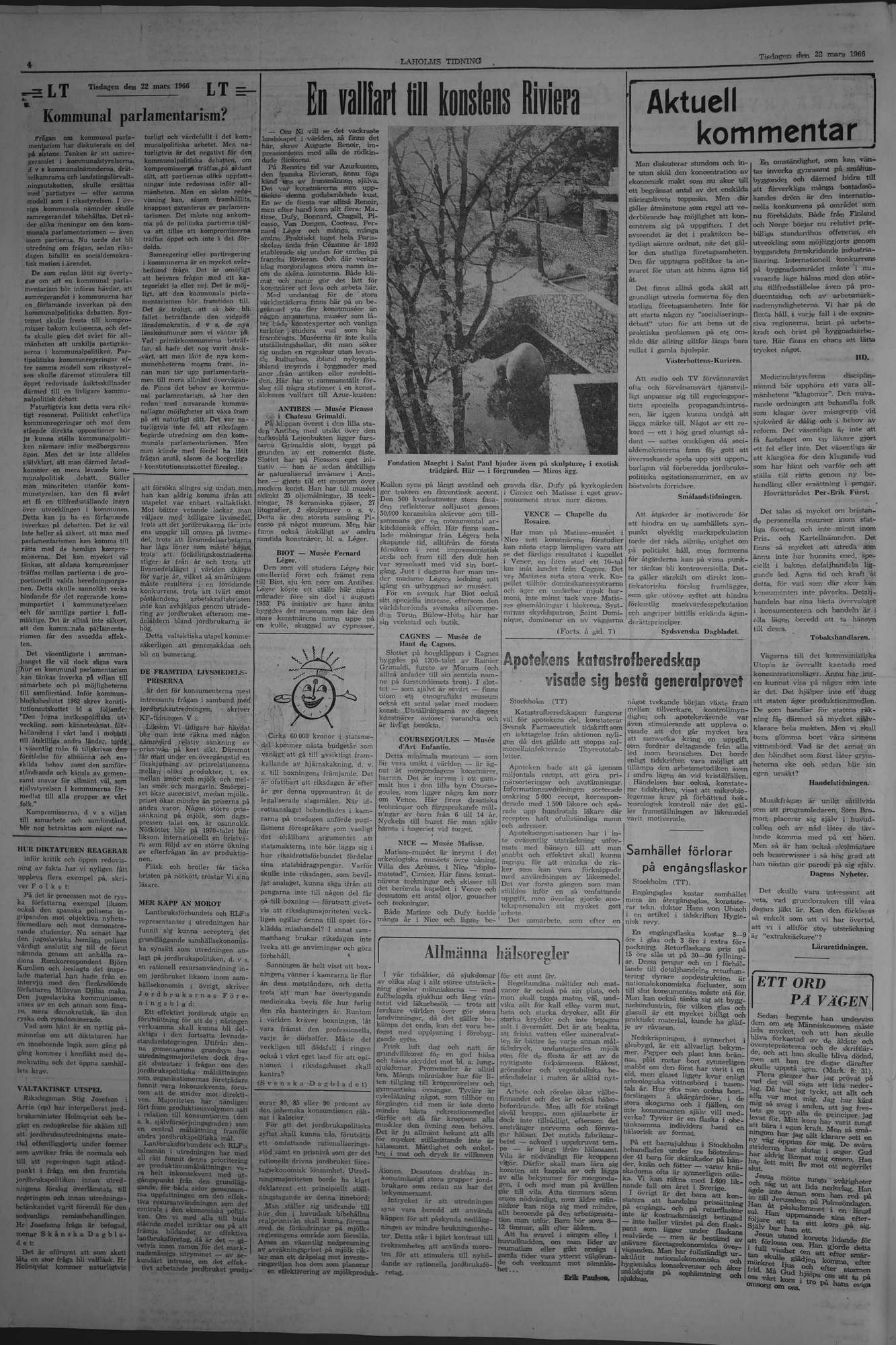 Laholms Tidning Tisdag 22 mars 1966, sida 4