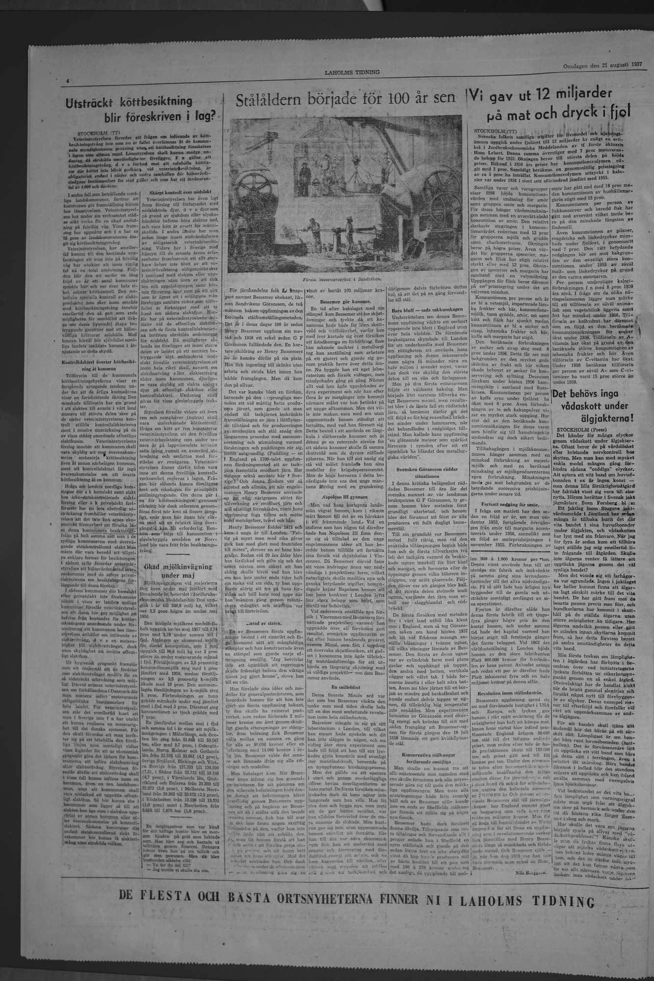 Laholms Tidning Onsdag 21 augusti 1957, sida 4