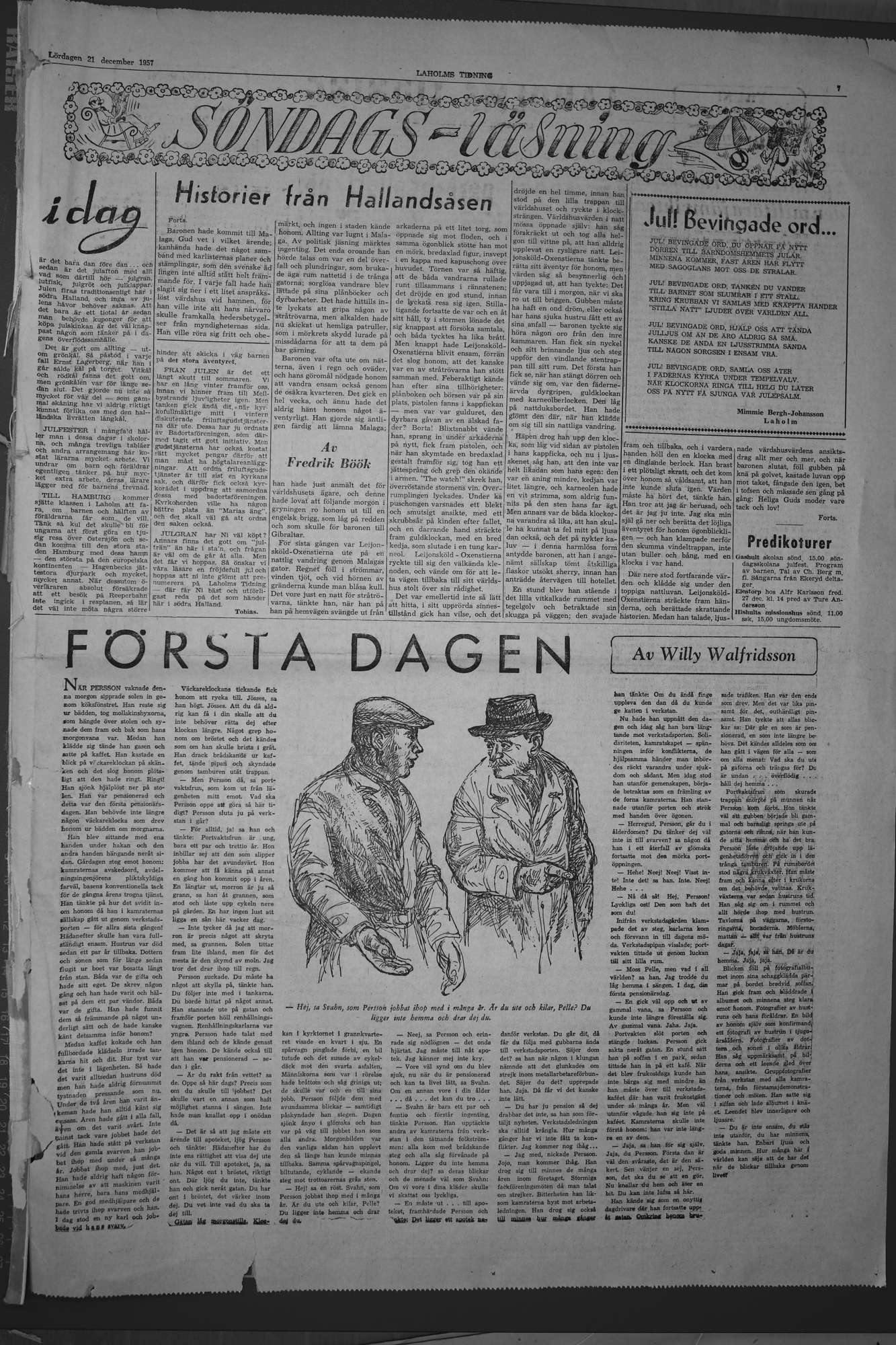 Laholms Tidning Lördag 21 december 1957, sida 7