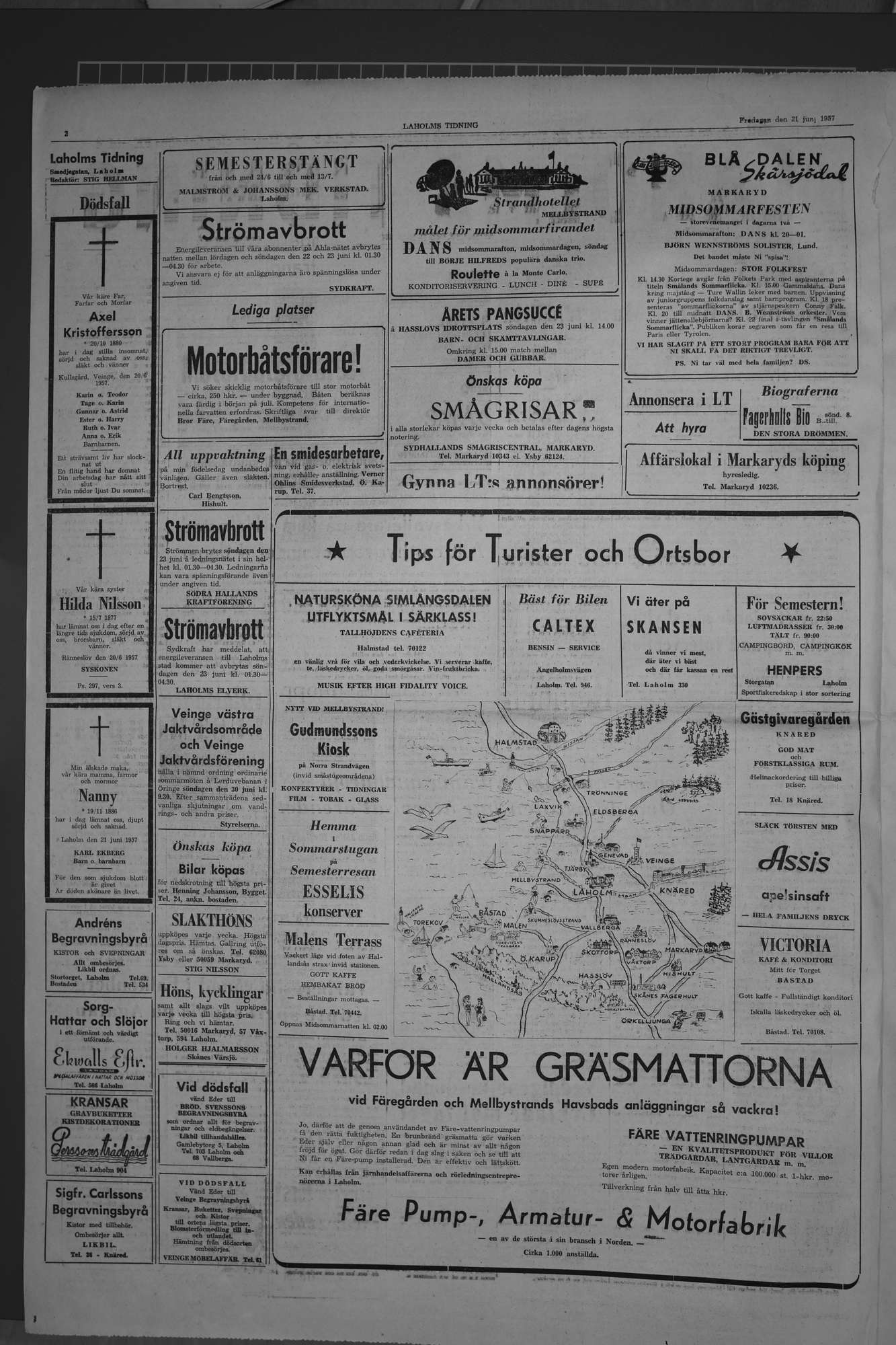 Laholms Tidning Fredag 21 juni 1957, sida 2
