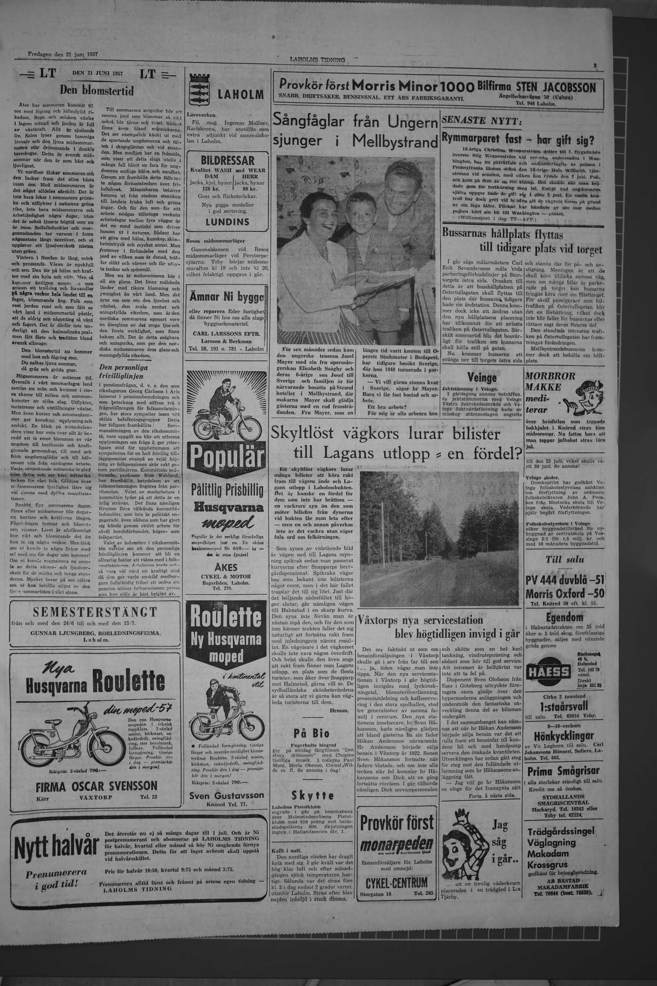 Laholms Tidning Fredag 21 juni 1957, sida 3