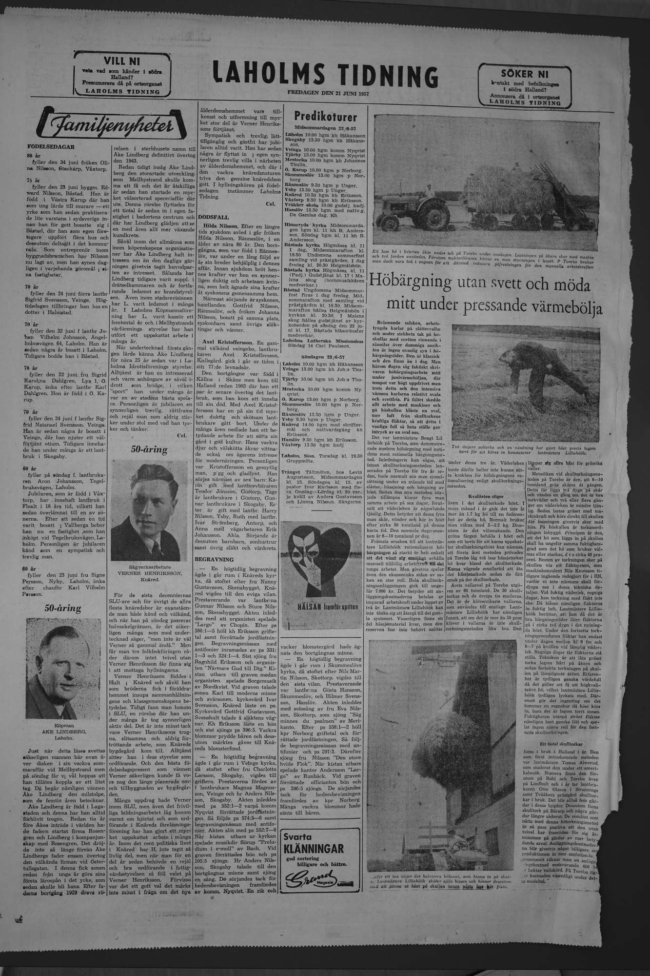 Laholms Tidning Fredag 21 juni 1957, sida 8