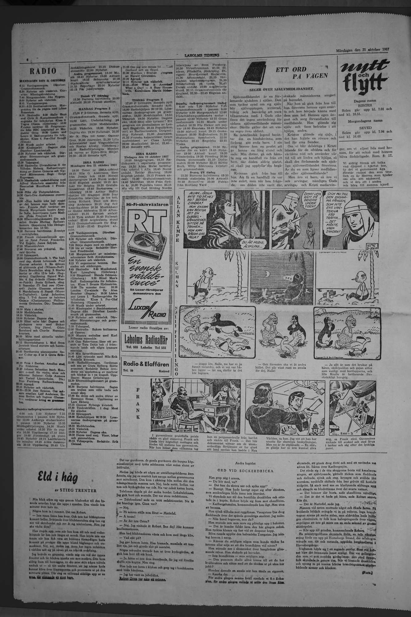 Laholms Tidning Måndag 21 oktober 1957, sida 6