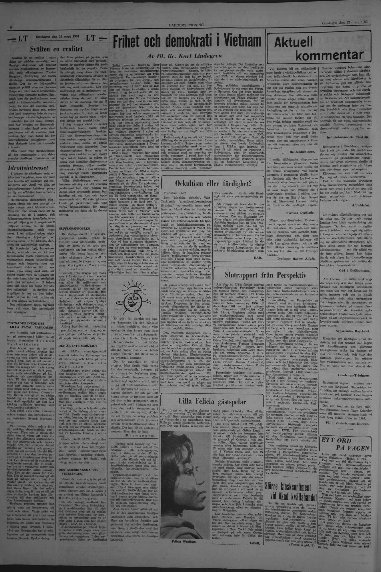 Laholms Tidning Onsdag 23 mars 1966, sida 4