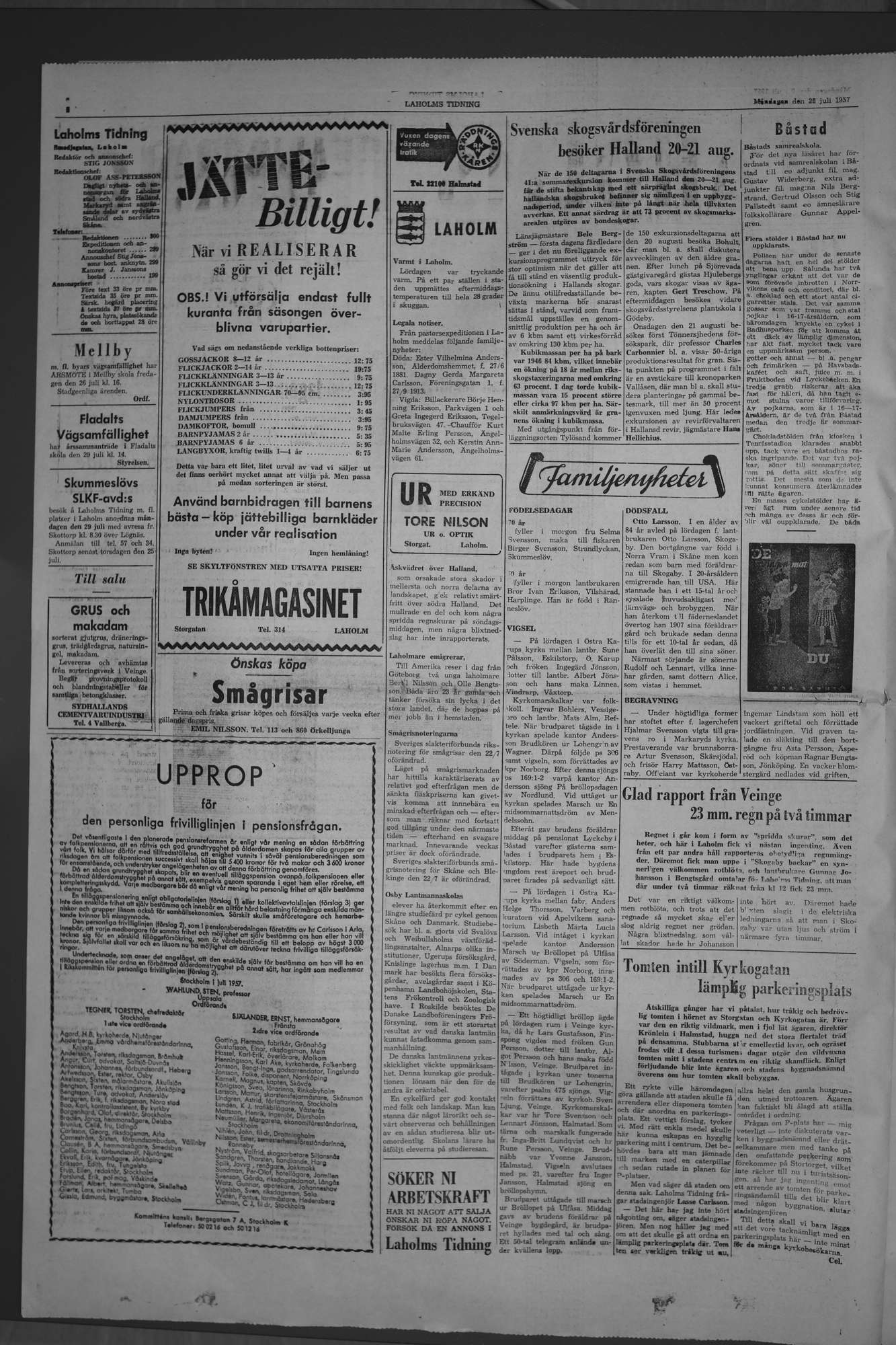 Laholms Tidning Måndag 22 juli 1957, sida 2
