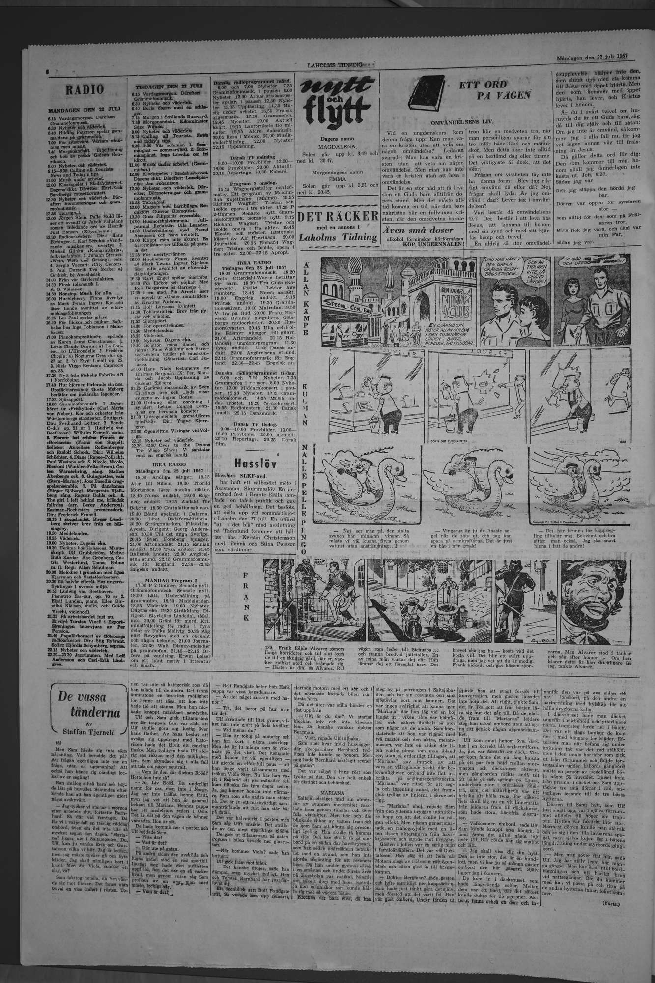 Laholms Tidning Måndag 22 juli 1957, sida 6