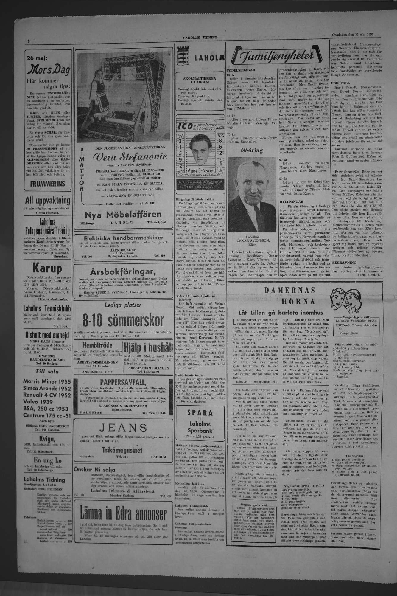 Laholms Tidning Onsdag 22 maj 1957, sida 2