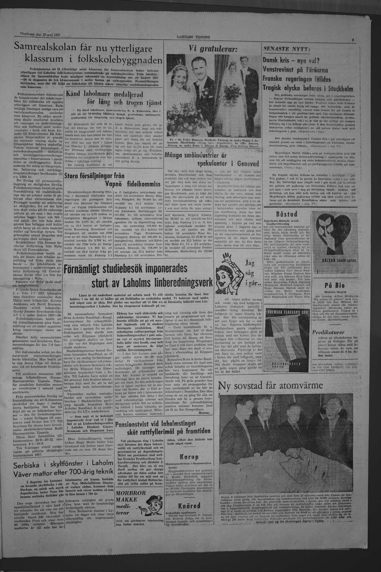 Laholms Tidning Onsdag 22 maj 1957, sida 3