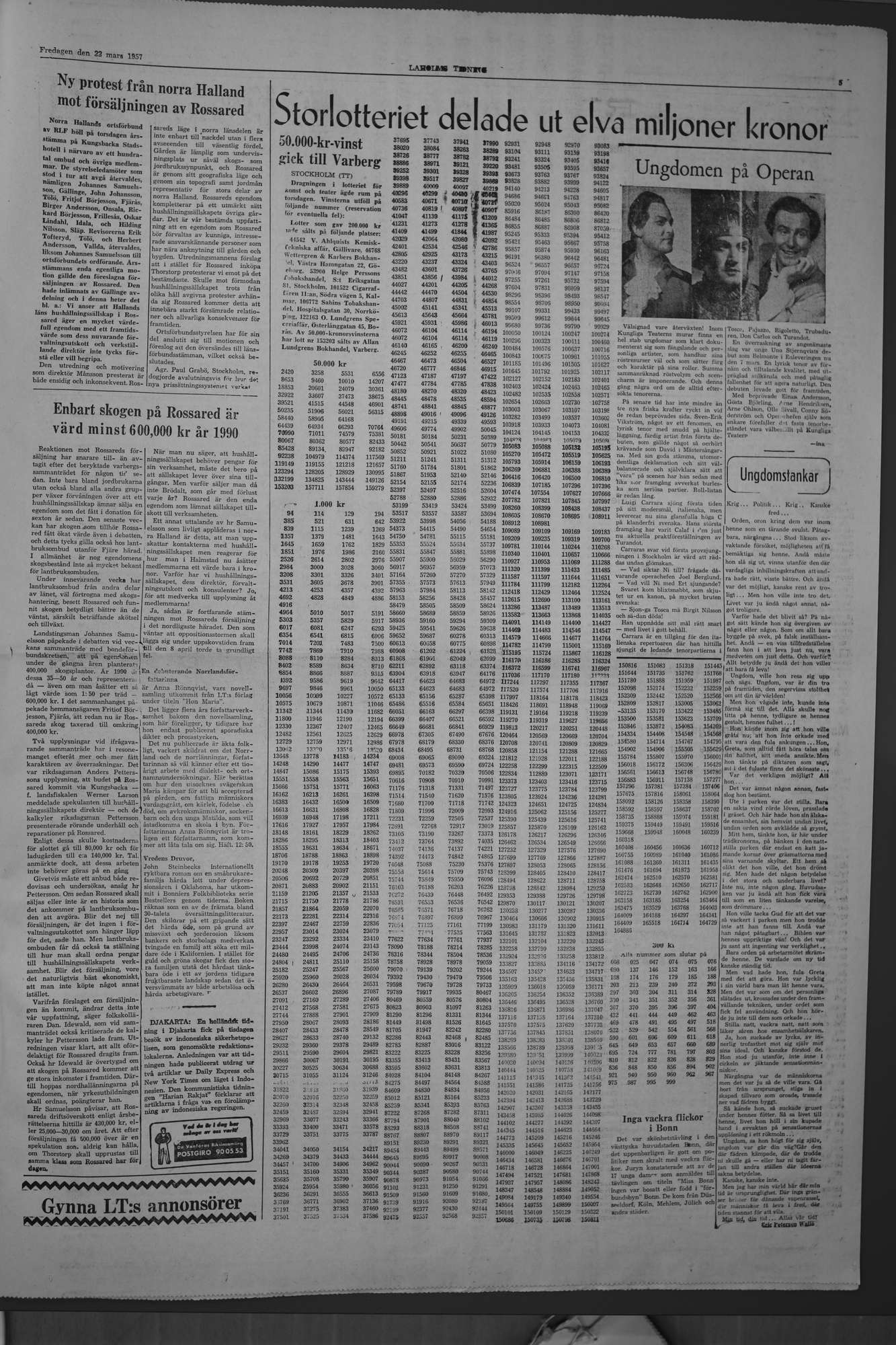 Laholms Tidning Fredag 22 mars 1957, sida 5