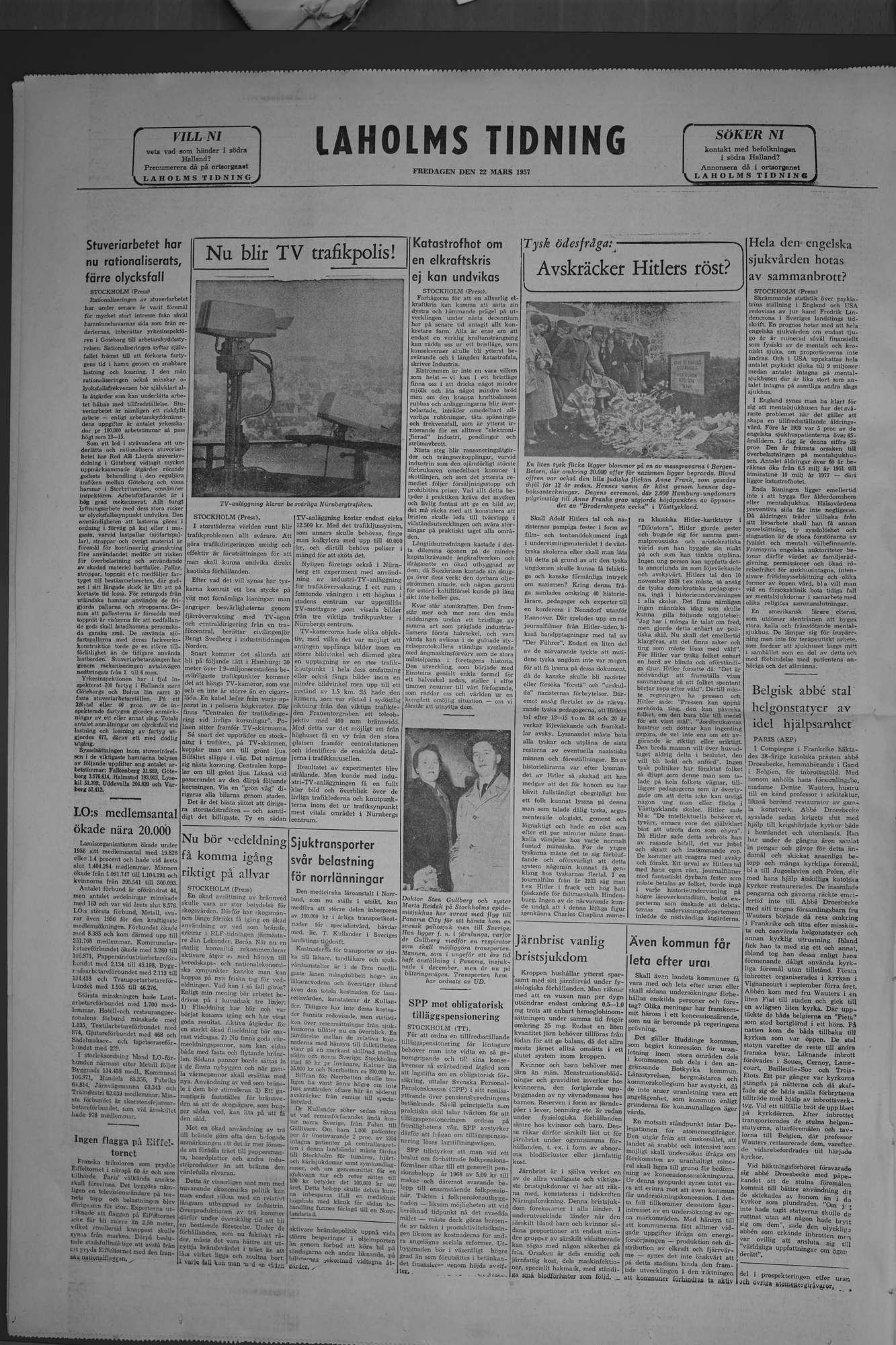 Laholms Tidning Fredag 22 mars 1957, sida 8