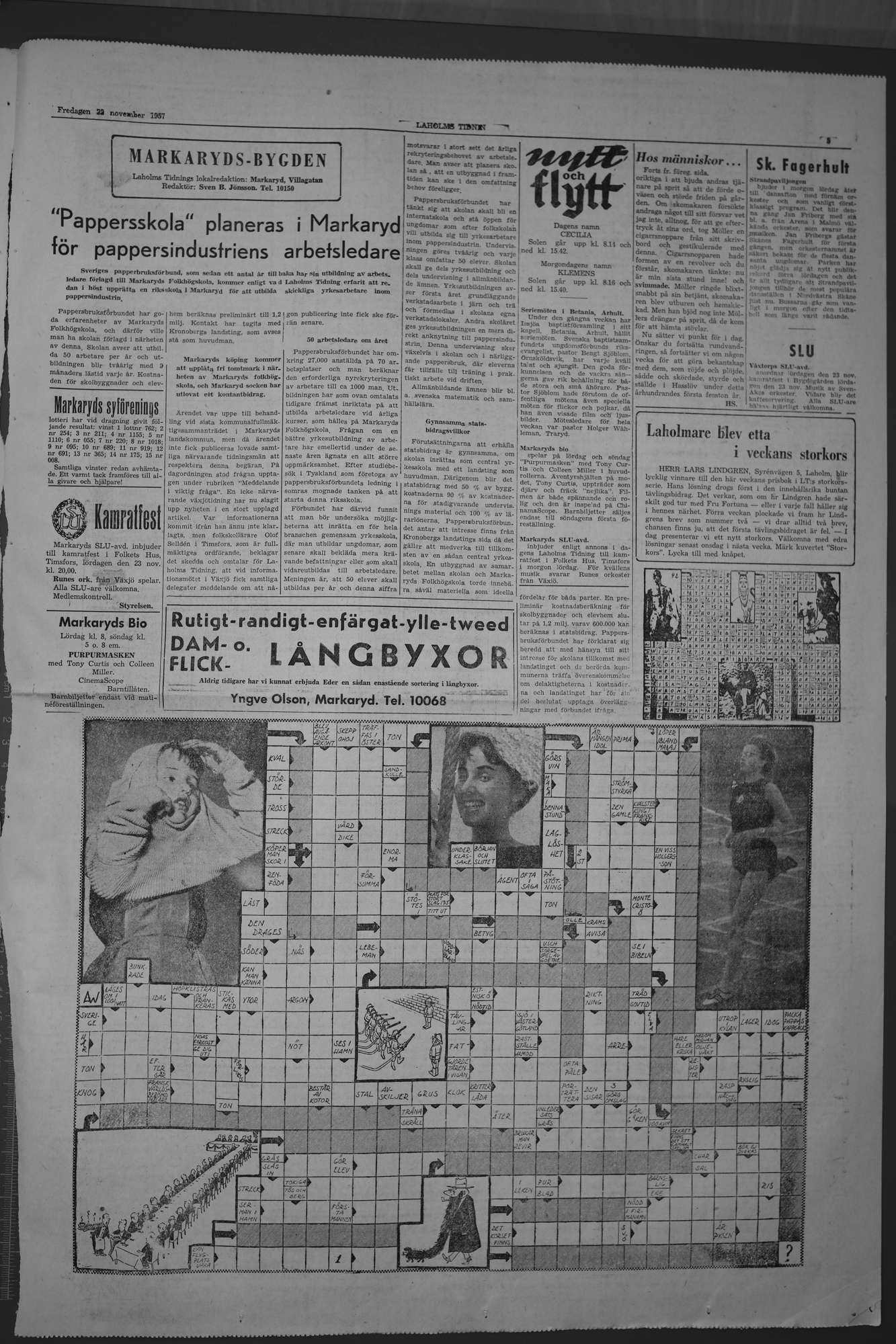 Laholms Tidning Fredag 22 november 1957, sida 5
