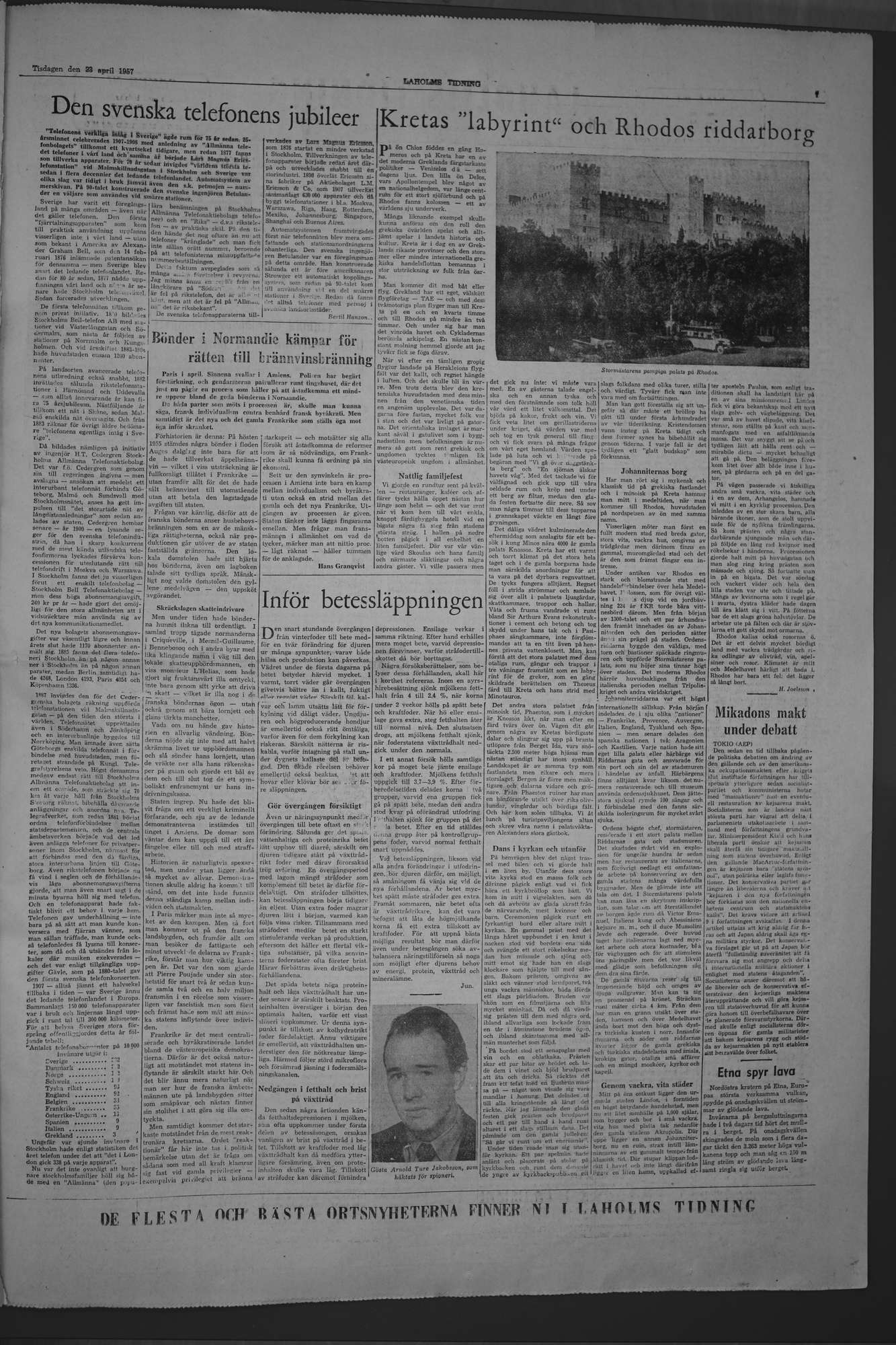 Laholms Tidning Tisdag 23 april 1957, sida 7