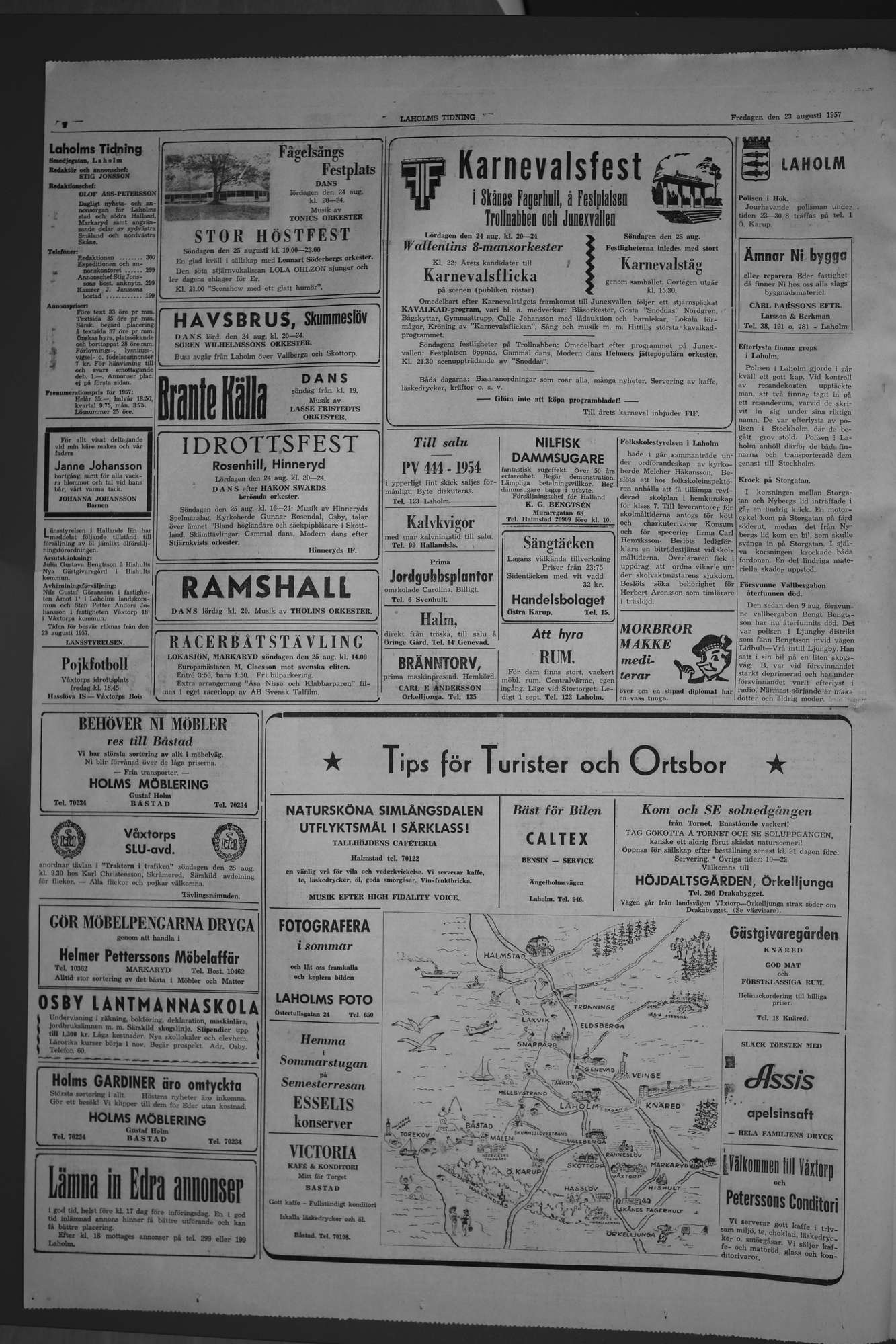 Laholms Tidning Fredag 23 augusti 1957, sida 2