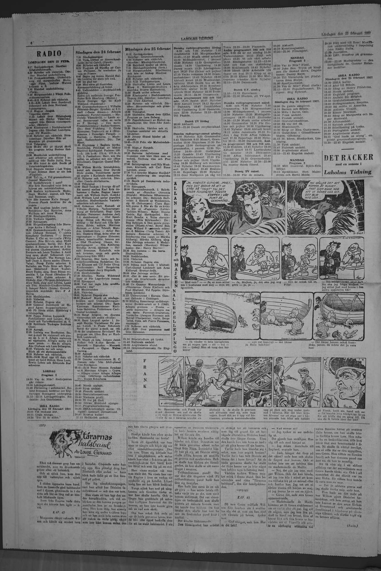 Laholms Tidning Lördag 23 februari 1957, sida 6
