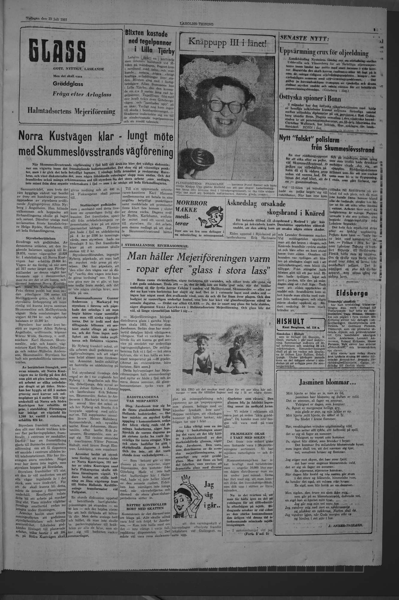 Laholms Tidning Tisdag 23 juli 1957, sida 3